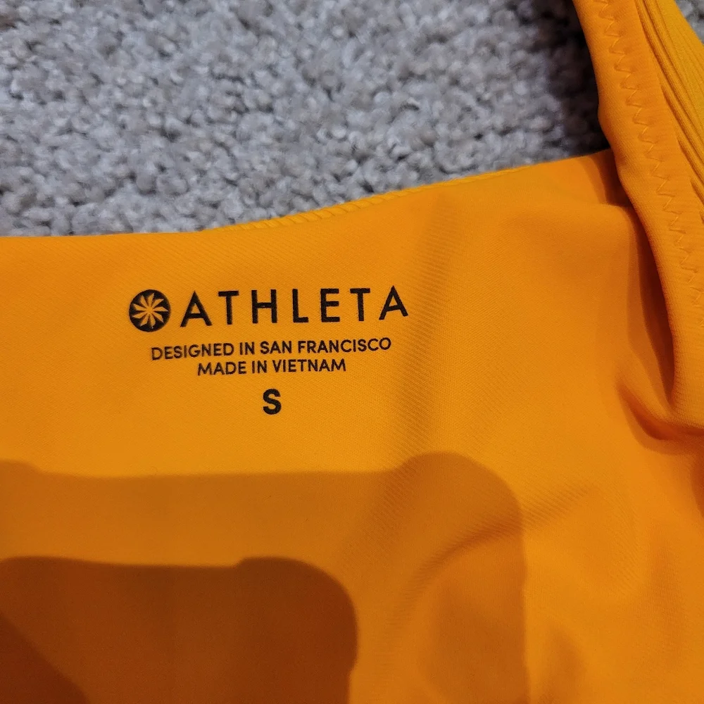 Athleta Cloudbreak‎ Orange Ribbed One-Piece Swimsuit